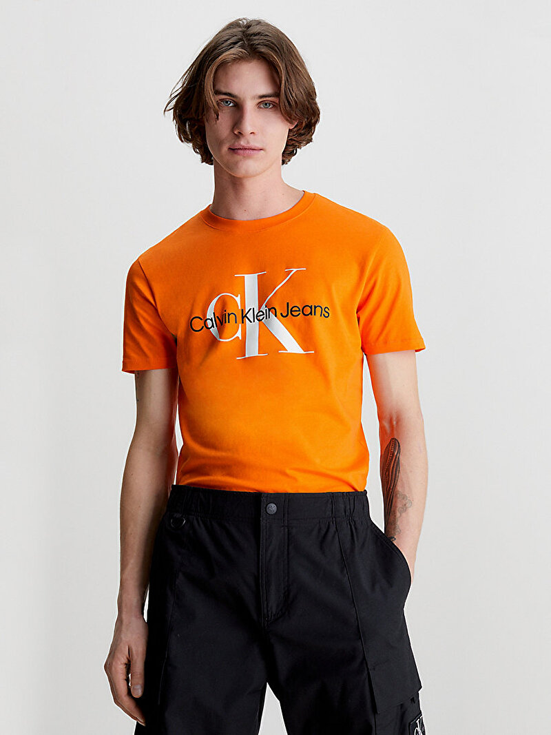Calvin Klein Turuncu Renkli Erkek Seasonal Monologo T-Shirt