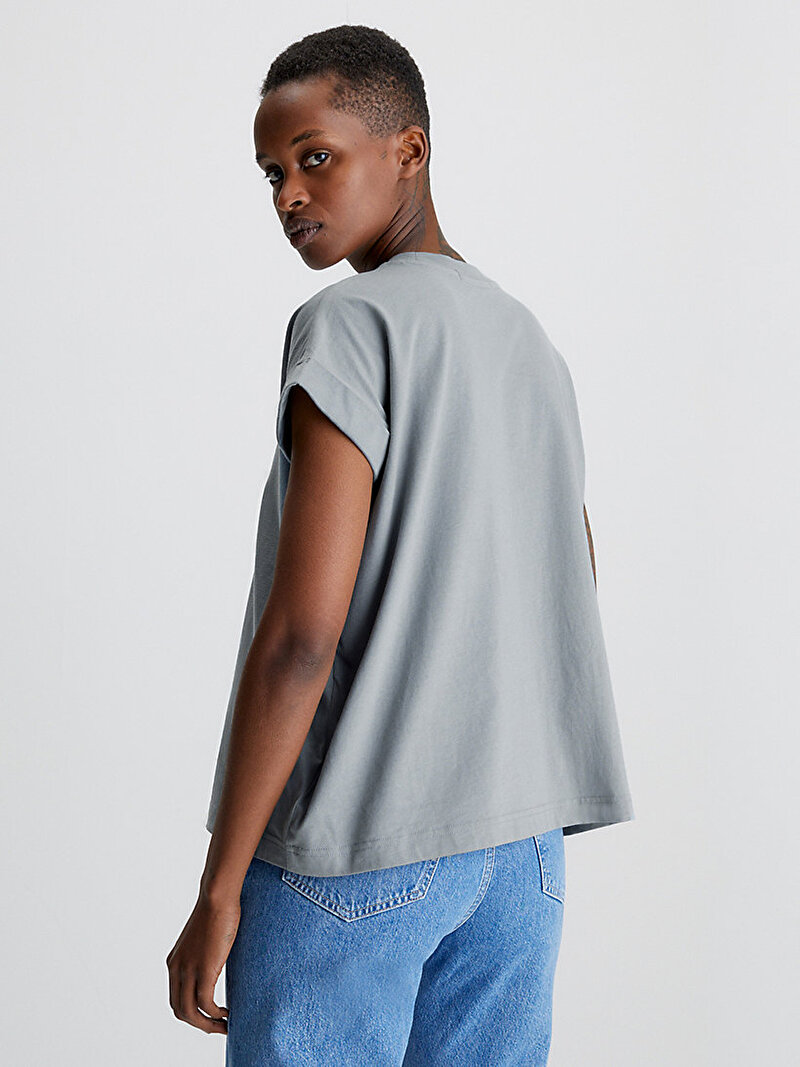 Calvin Klein Gri Renkli Kadın Archival Monologo T-Shirt