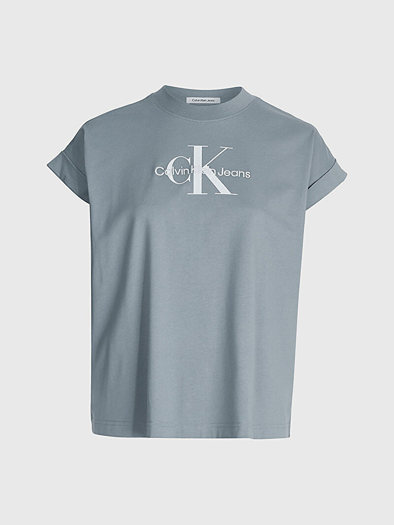 Calvin Klein Gri Renkli Kadın Archival Monologo T-Shirt