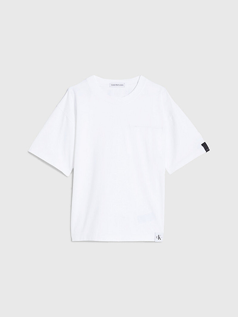 Calvin Klein Beyaz Renkli Erkek Çocuk Movement Label T-Shirt