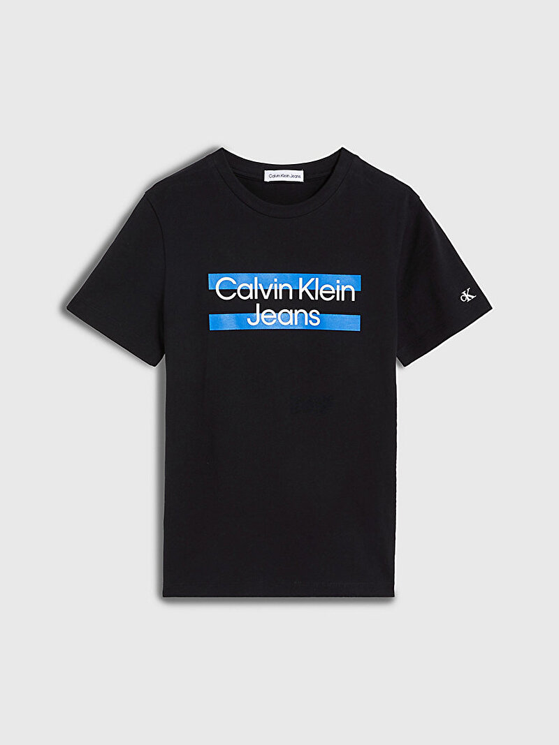 Calvin Klein Siyah Renkli Erkek Çocuk Maxi Block Logo T-Shirt