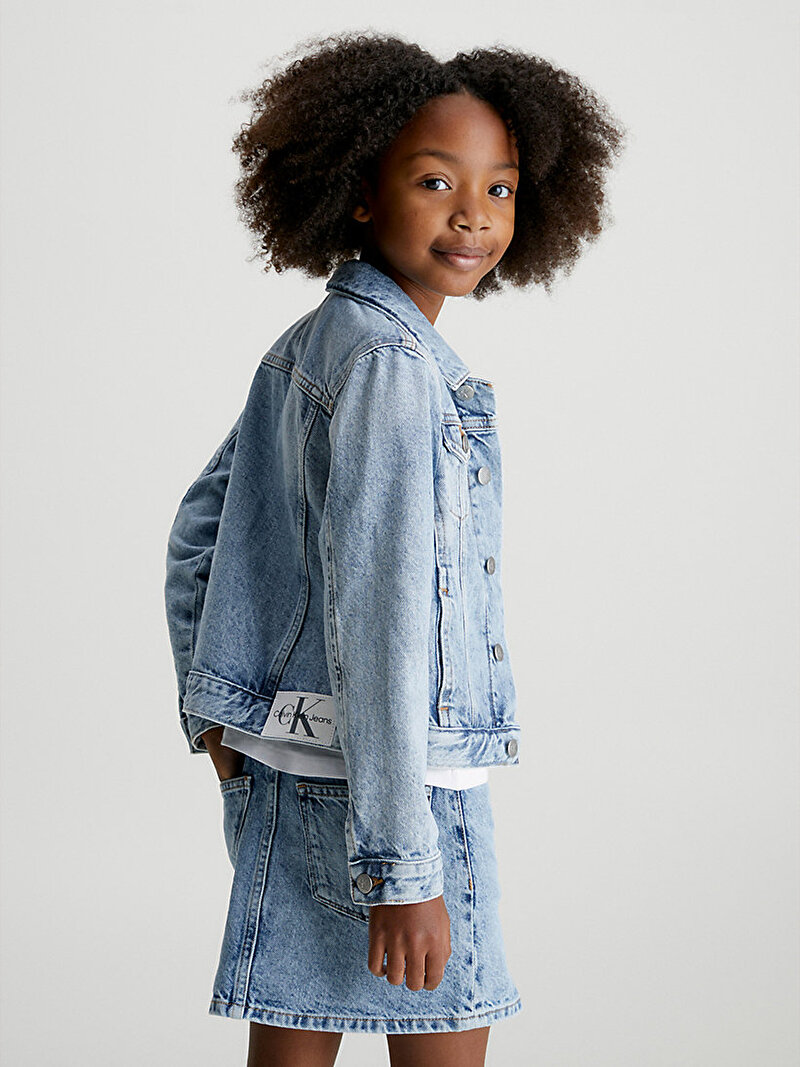 Calvin Klein Mavi Renkli Kız Çocuk Salt Paper Blue Denim Ceket