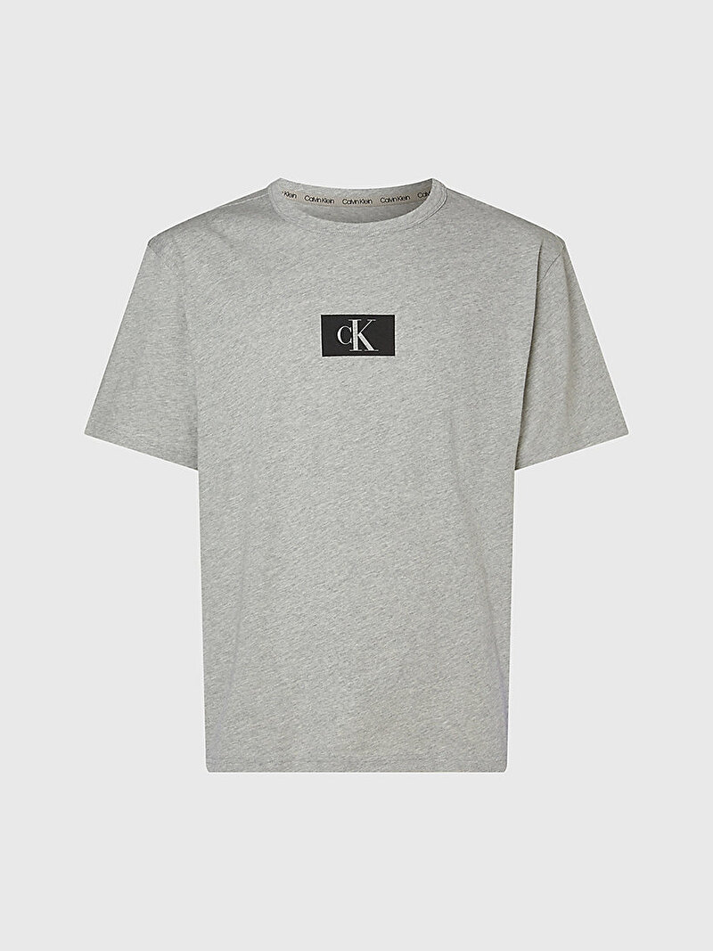 Calvin Klein Gri Renkli Erkek Bisiklet Yaka T-Shirt