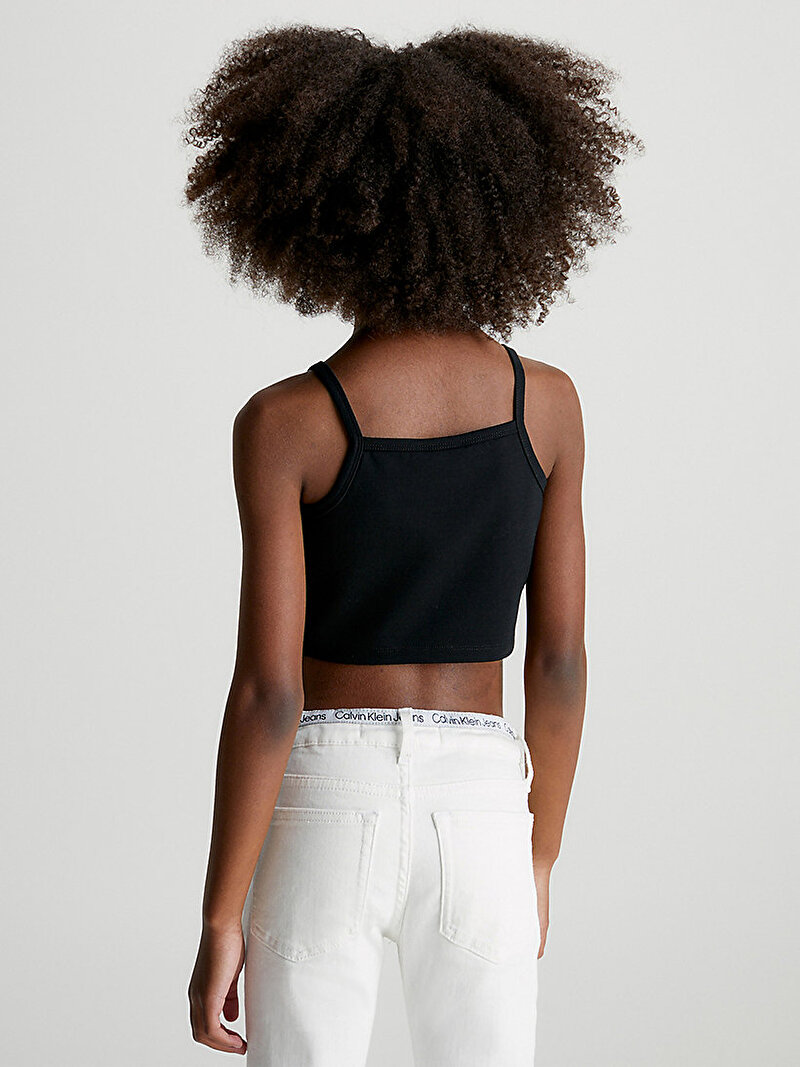 Calvin Klein Siyah Renkli Kız Çocuk Stacked Logo Punto Askılı T-Shirt