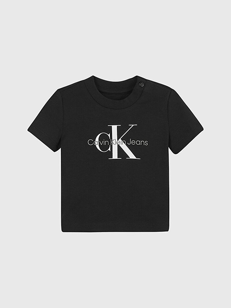 Calvin Klein Siyah Renkli Bebek Monogram Logo T-Shirt