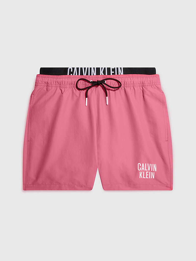 Calvin Klein Pembe Renkli Erkek Medium Double Waist Deniz Şortu