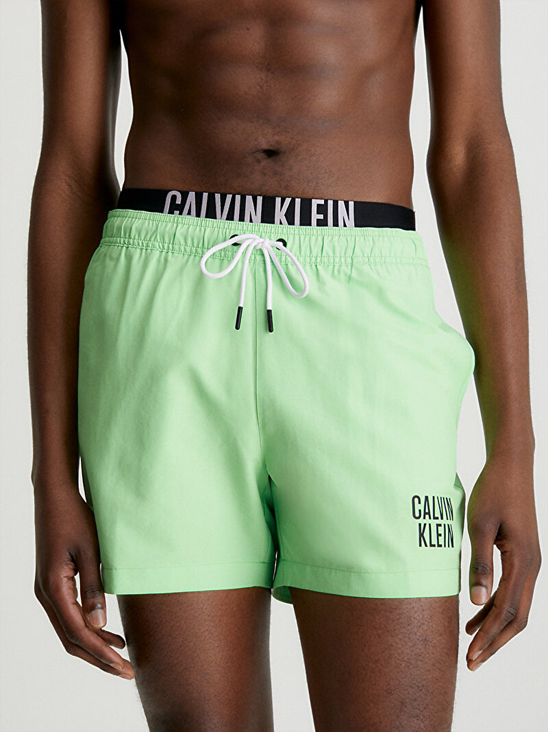 Calvin Klein Yeşil Renkli Erkek Medium Double Waist Deniz Şortu