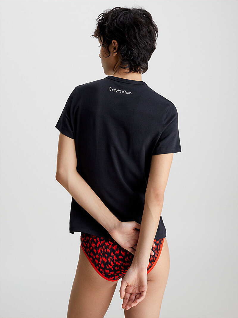 Calvin Klein Siyah Renkli Kadın Bisiklet Yaka T-Shirt
