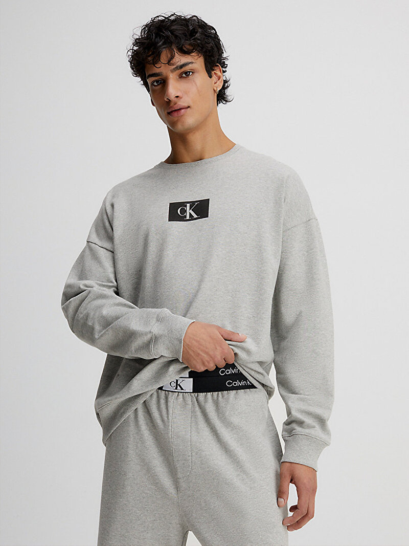 Calvin Klein Gri Renkli Erkek Sweatshirt