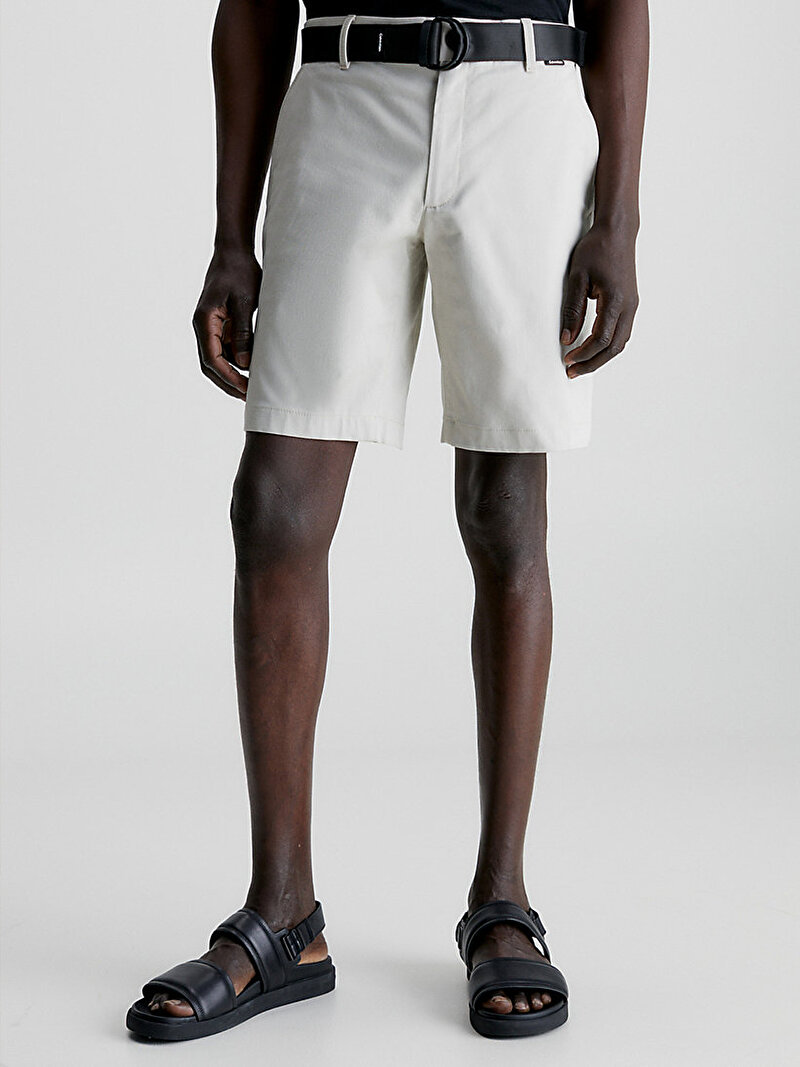 Calvin Klein Bej Renkli Erkek Modern Twill Slim Şort