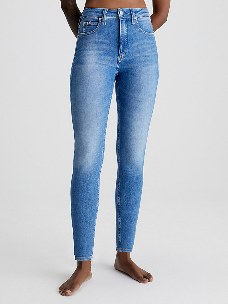 Calvin Klein Mavi Renkli Kadın Yüksek Bel Super Skinny Jean Pantolon