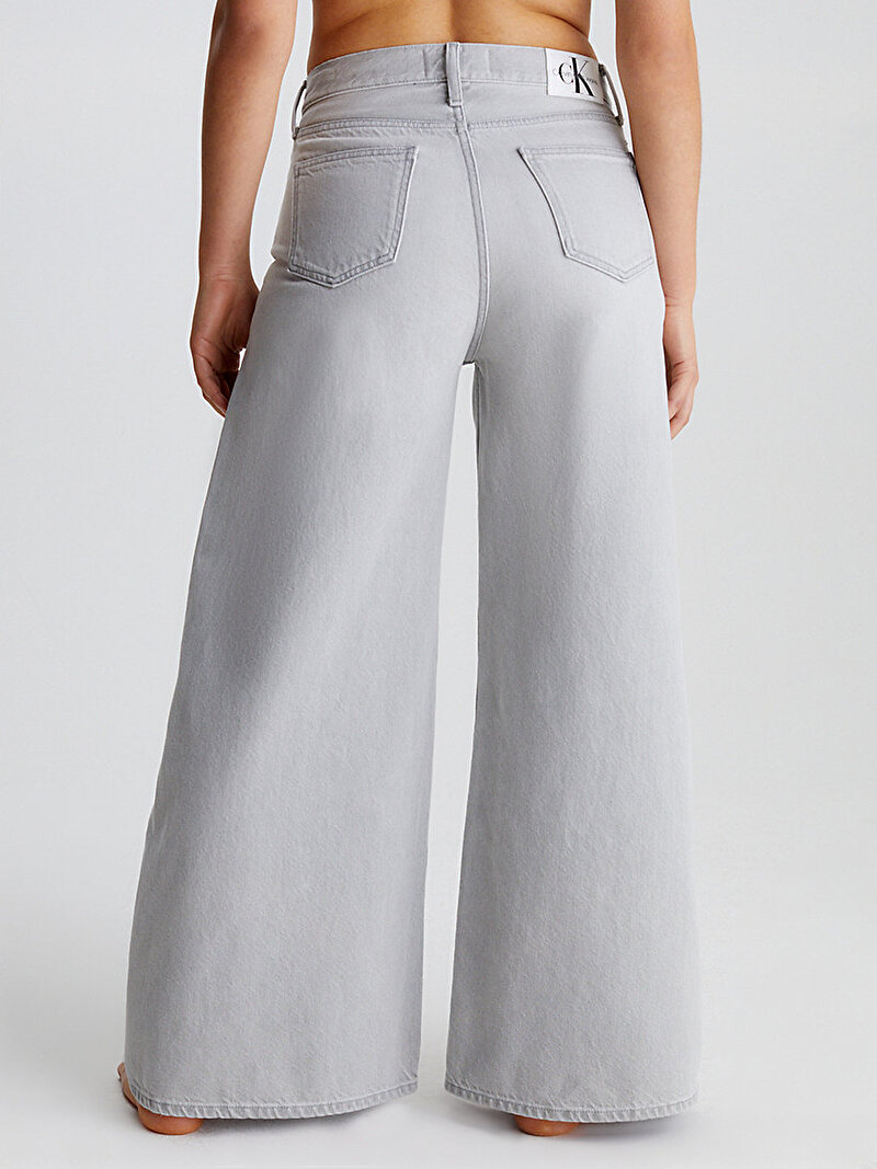 Calvin Klein Gri Renkli Kadın Low Rise Loose Fit Jean Pantolon