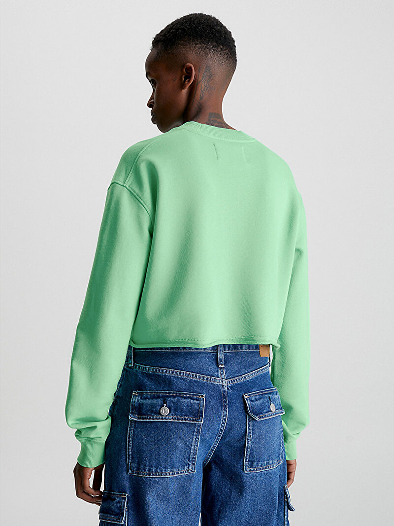 Calvin Klein Yeşil Renkli Kadın Embroidered Monologo Sweatshirt