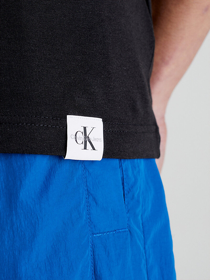 Calvin Klein Siyah Renkli Erkek Logo Tab T-Shirt