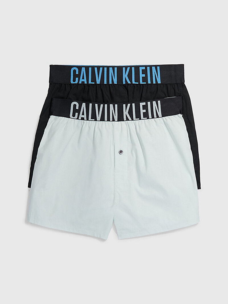Calvin Klein Siyah Renkli Erkek 2'Li Slim Boxer Seti