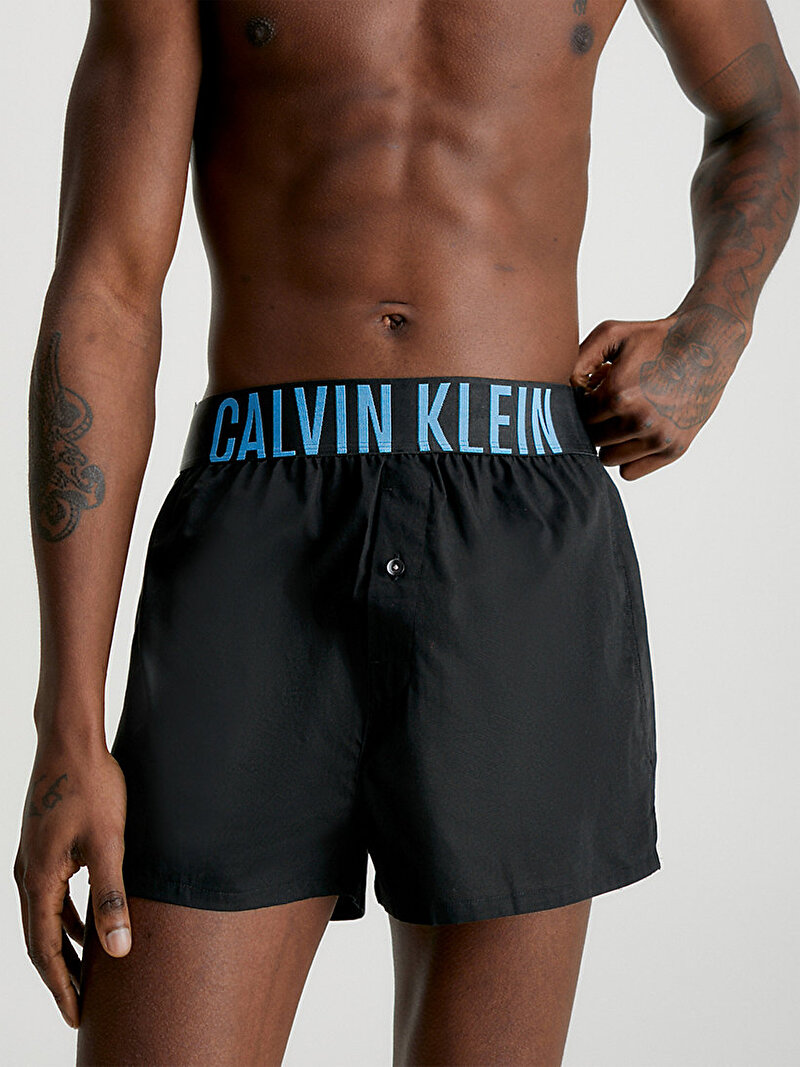 Calvin Klein Siyah Renkli Erkek 2'Li Slim Boxer Seti