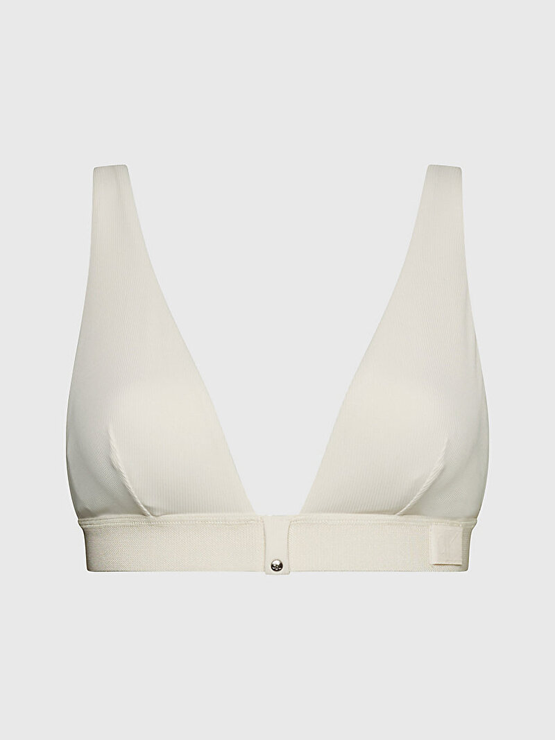Calvin Klein Beyaz Renkli Kadın Üçgen Bikini Üstü