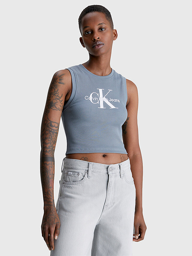 Calvin Klein Gri Renkli Kadın Archival Monologo T-Shirt