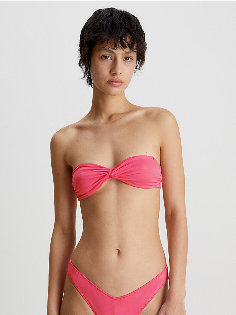 Calvin Klein Pembe Renkli Kadın Small Bandeau Bikini Üstü