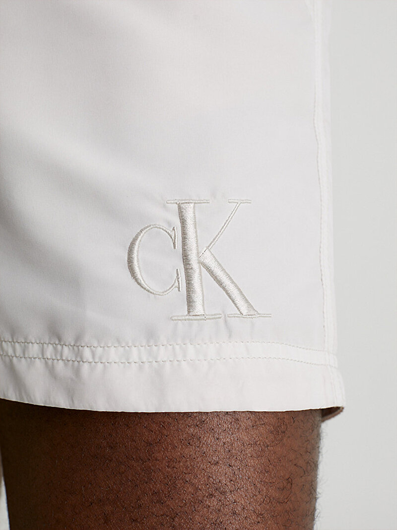 Calvin Klein Bej Renkli Erkek Medium Drawstring Deniz Şortu