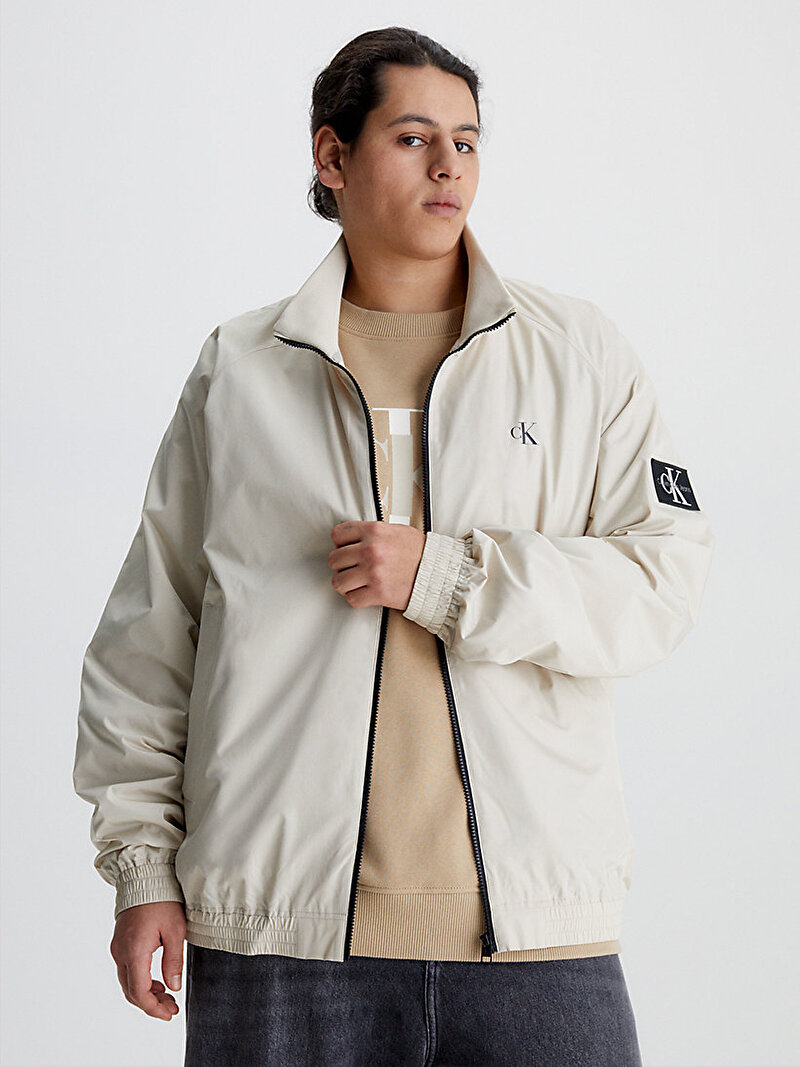 Calvin Klein Bej Renkli Erkek Unpadded Harrington Ceket