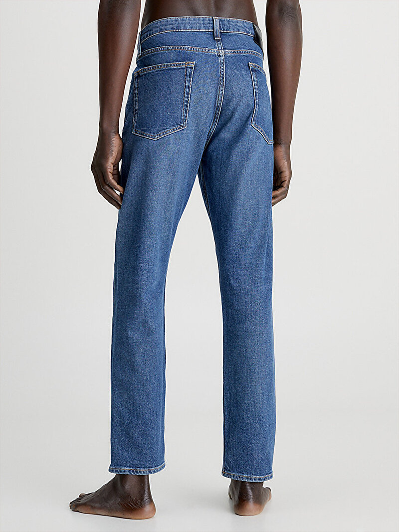 Calvin Klein Mavi Renkli Erkek Regular Cropped Jean Pantolon