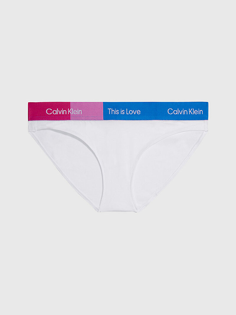 Calvin Klein Beyaz Renkli Kadın Bikini Külot - Pride