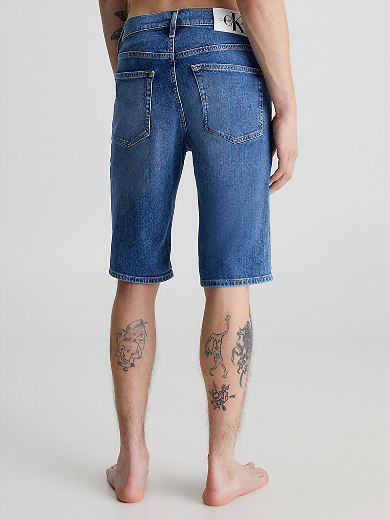 Calvin Klein Mavi Renkli Erkek Slim Denim Şort
