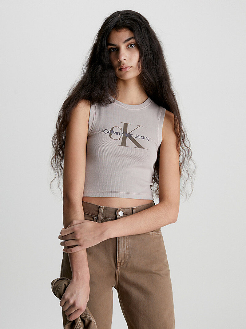Calvin Klein Kahverengi Renkli Kadın Mineral Dye Rib Tank Top