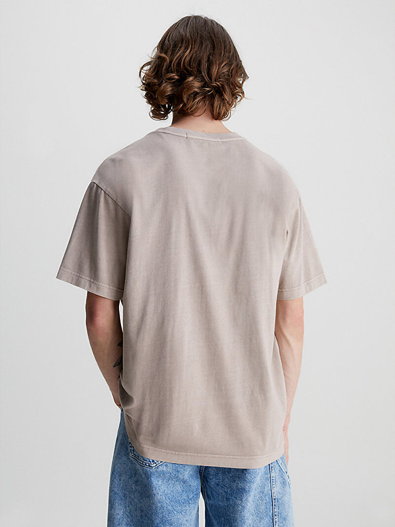 Calvin Klein Kahverengi Renkli Erkek Monologo Mineral Dye T-Shirt