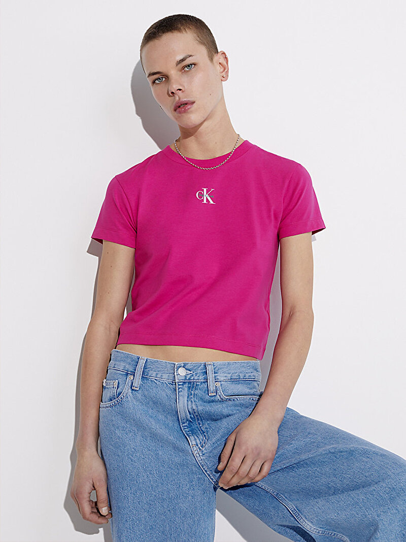 Calvin Klein Mor Renkli Kadın Monologo Baby T-Shirt - Pride