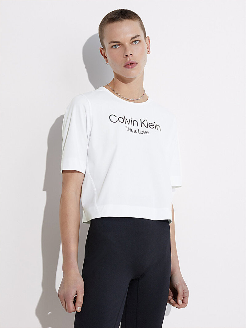 Calvin Klein Beyaz Renkli Kadın Performance T-Shirt - Pride