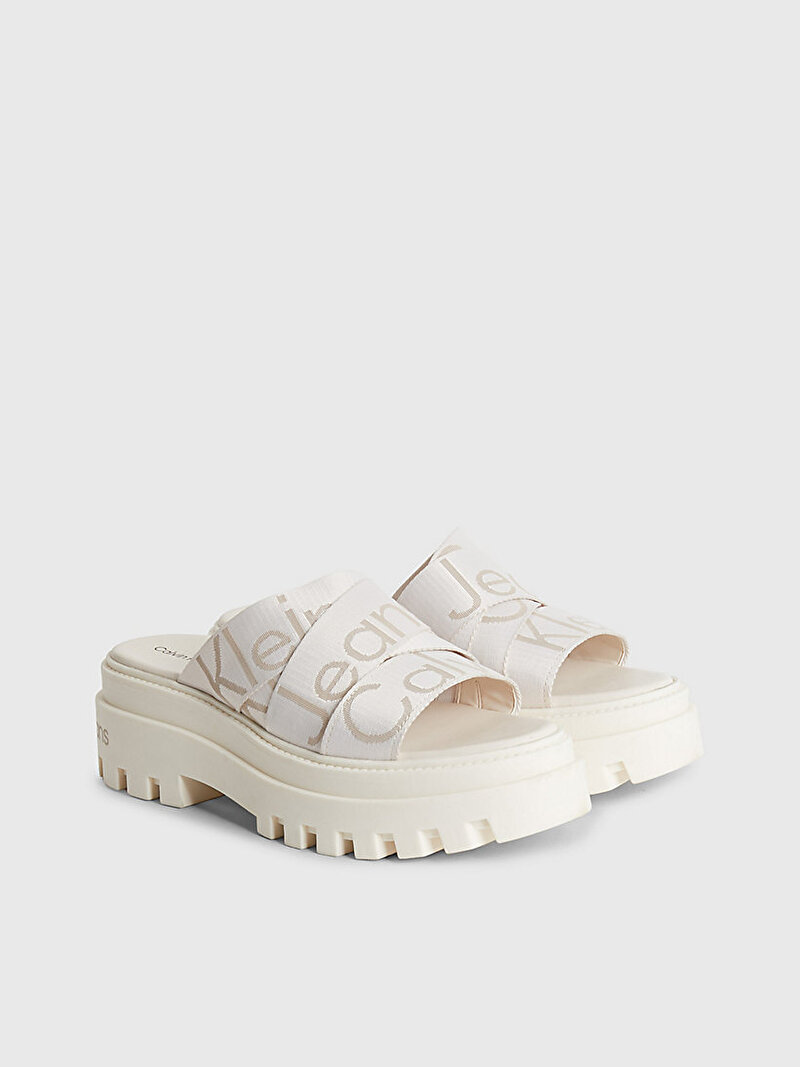 Calvin Klein Bej Renkli Kadın Toothy Combat Terlik
