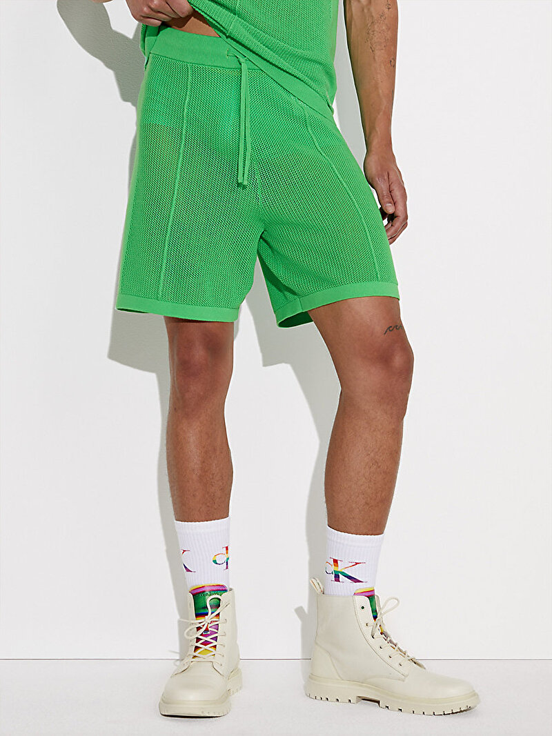 Calvin Klein Yeşil Renkli Erkek Crochet Sweater Şort - Pride