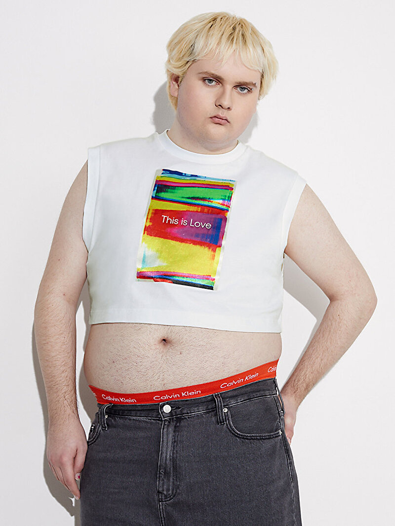 Calvin Klein Beyaz Renkli Unisex Graphic Tank Top - Pride
