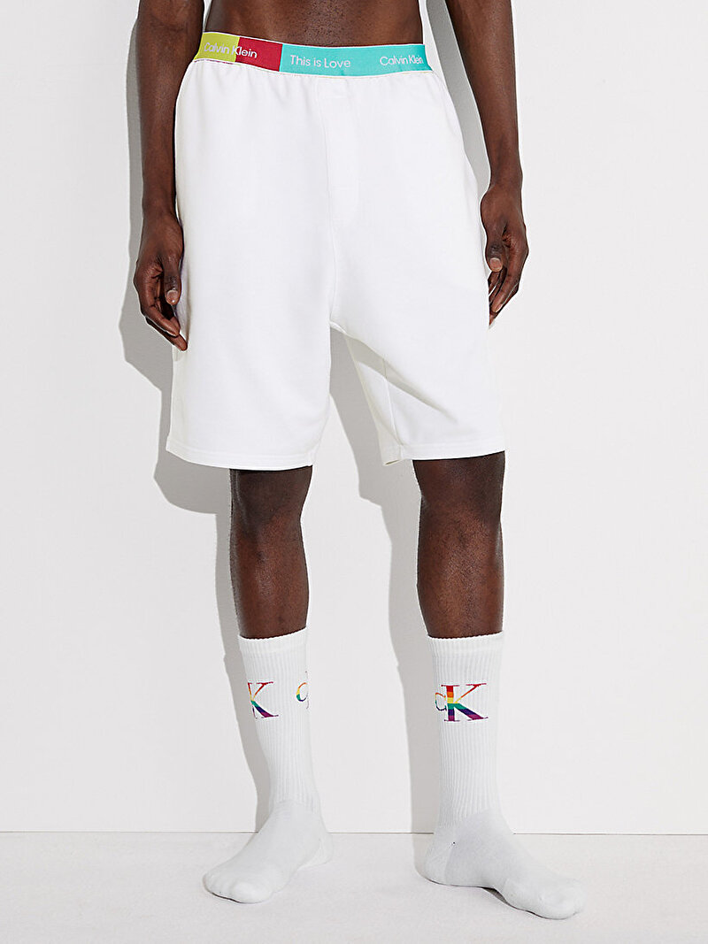 Calvin Klein Beyaz Renkli Erkek Sleep Şort - Pride