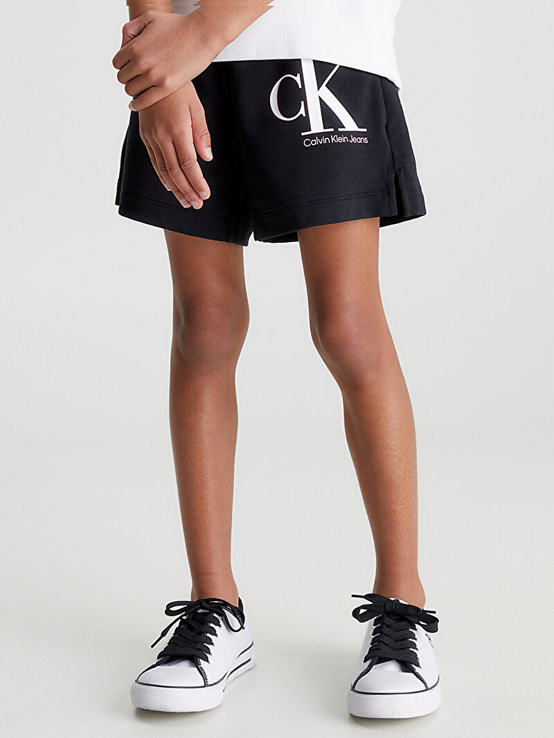 Calvin Klein Siyah Renkli Kız Çocuk Reveal Monogram Logo Şort