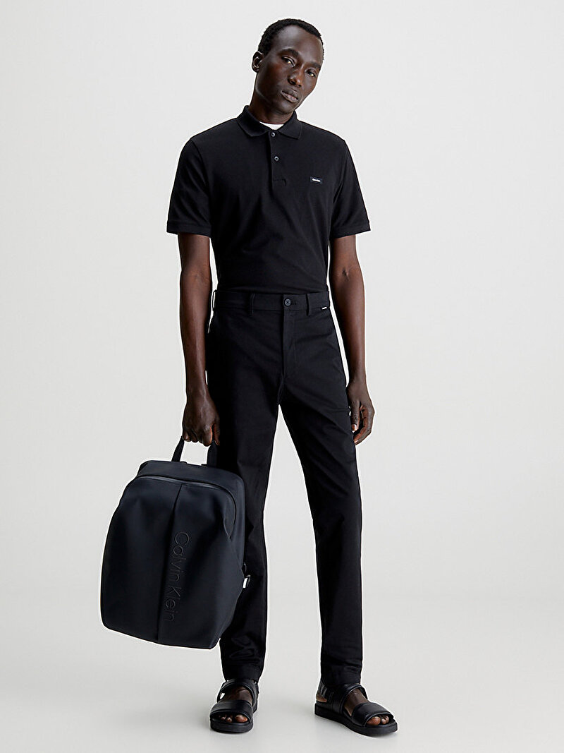 Calvin Klein Siyah Renkli Erkek Streç Pique Slim Polo T-Shirt