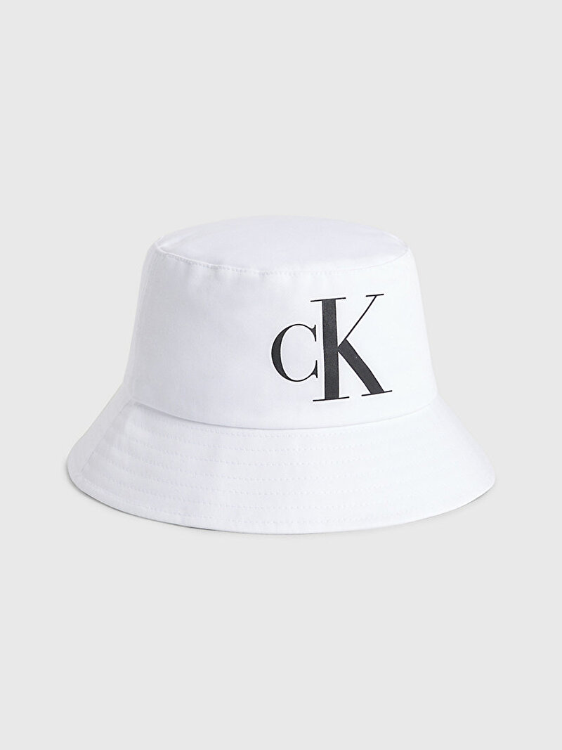 Calvin Klein Beyaz Renkli Çocuk Unisex Bucket Şapka