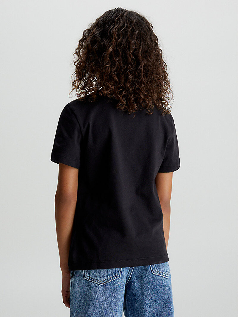 Calvin Klein Siyah Renkli Çocuk Unisex Monogram Logo T-Shirt
