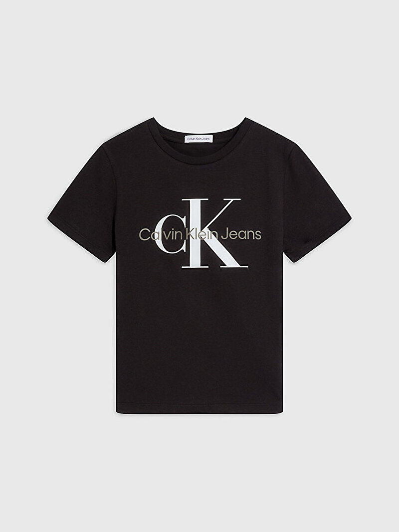 Calvin Klein Siyah Renkli Çocuk Unisex Monogram Logo T-Shirt