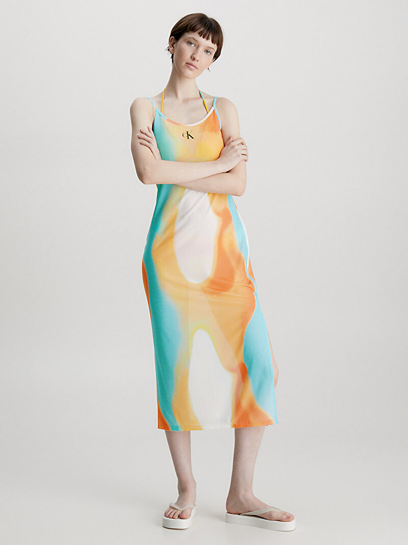 Kadın Print Midi Elbise