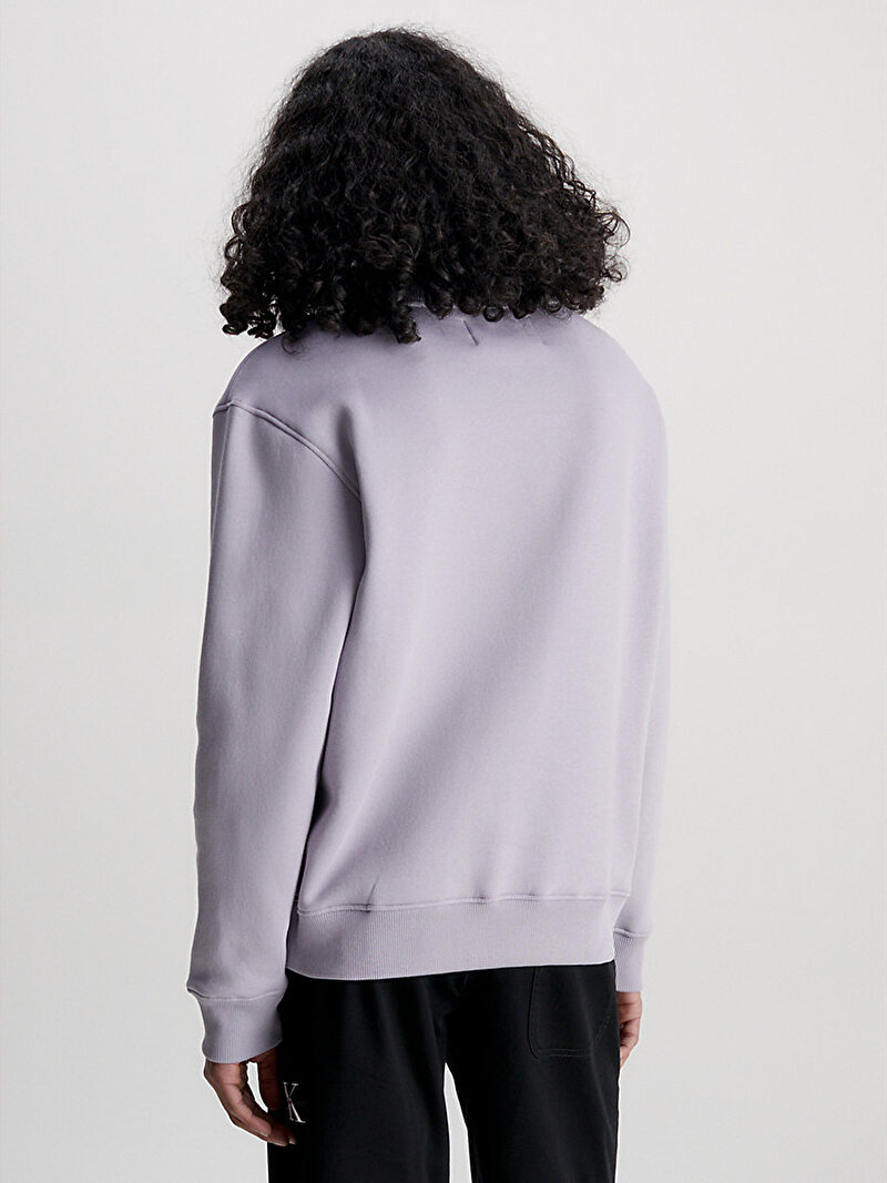 Calvin Klein Mor Renkli Erkek Monologo Bisiklet Yaka Sweatshirt