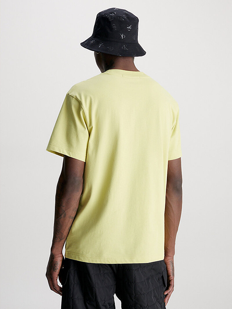 Calvin Klein Sarı Renkli Erkek Mix Media Cepli T-Shirt