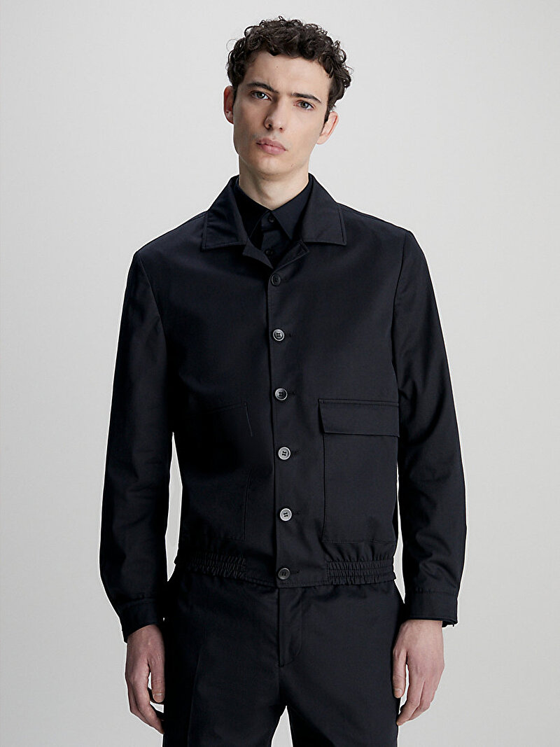 Calvin Klein Siyah Renkli Erkek Cotton Seacell Tailored Ceket