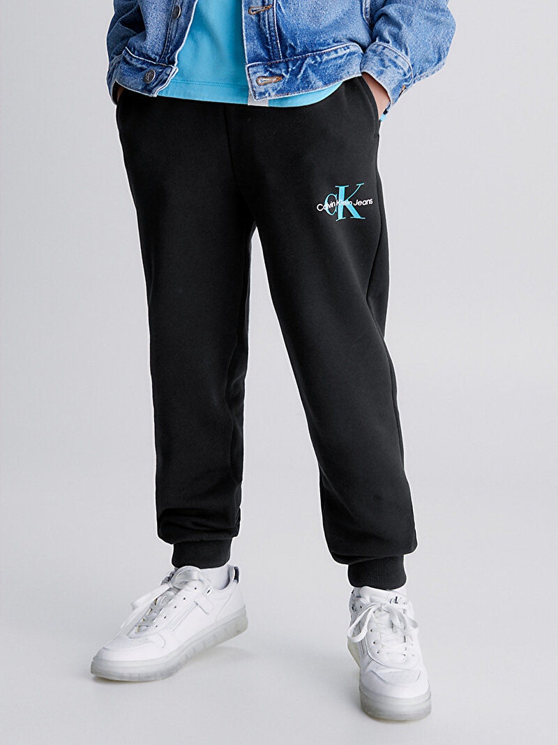 Calvin Klein Siyah Renkli Çocuk Unisex Monogram Logo Eşofman Altı