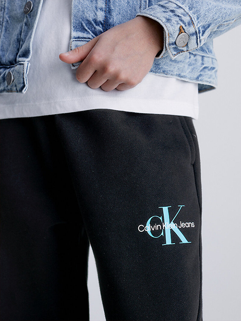 Calvin Klein Siyah Renkli Çocuk Unisex Monogram Logo Eşofman Altı