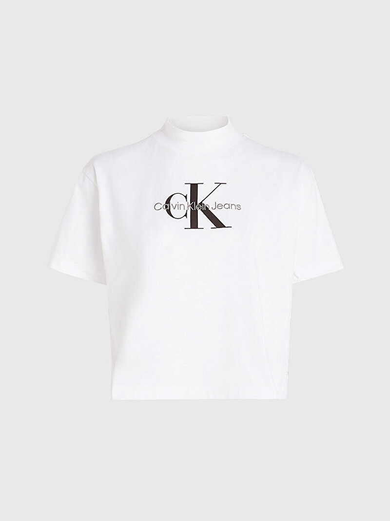 | Calvin Klein T-Shirt Beyaz Archival Kadın Monologo J20J222130YAF