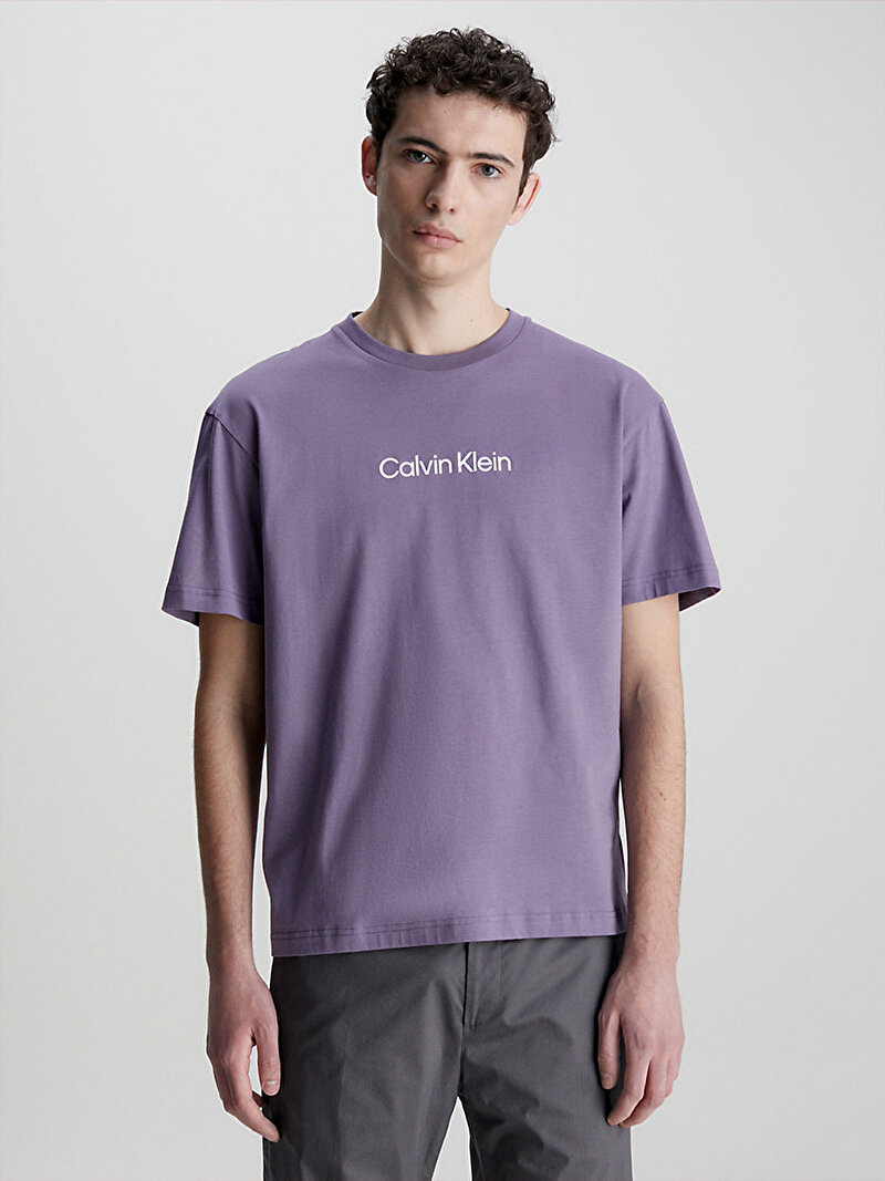 Calvin Klein Mor Renkli Erkek Hero Logo Comfort T-Shirt