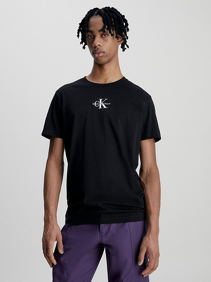 Calvin Klein Siyah Renkli Erkek Monologo Regular T-Shirt